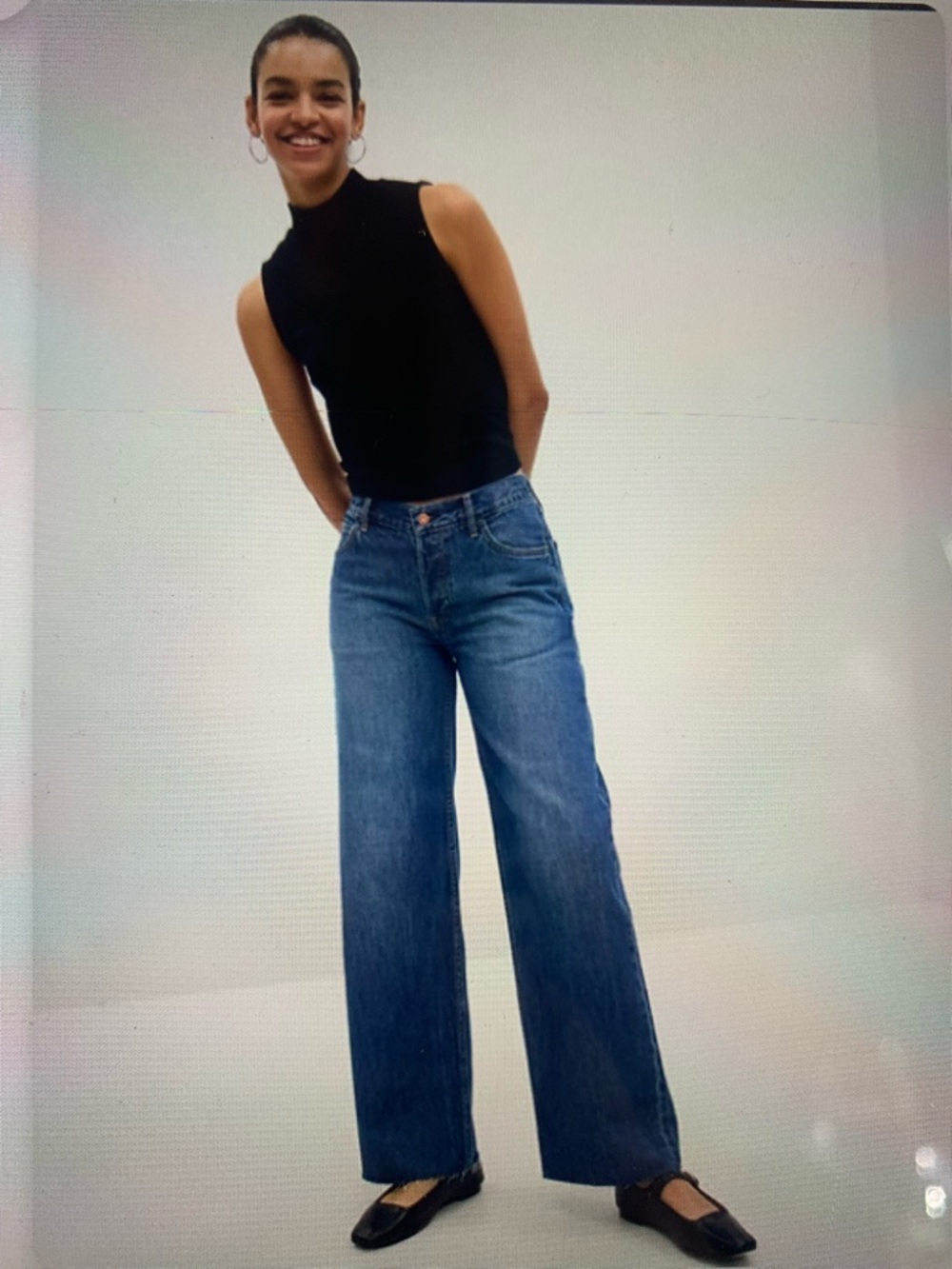 GAP Blue Wide-Leg High-Rise Jeans